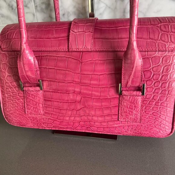 $6.2K LAMBERTSON TRUEX PINK CROCODILE PURSE BAG *TIFFANY & CO* - Picture 4 of 12